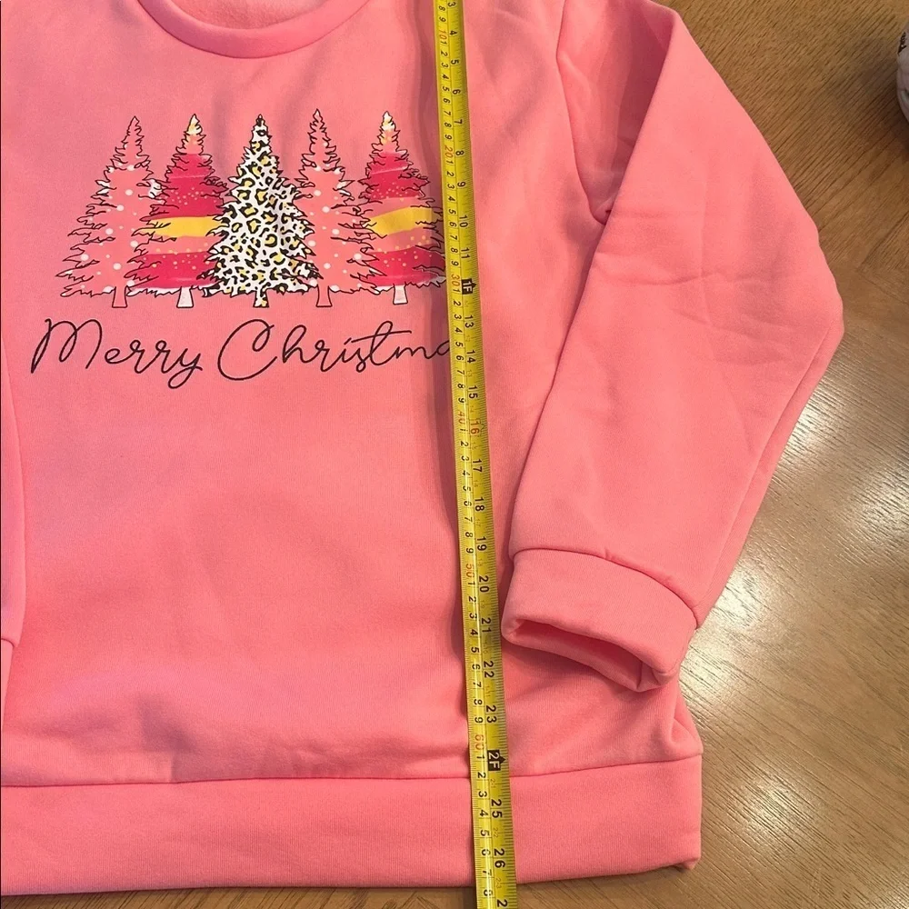 Pink Merry Christmas Sweatshirt One Size